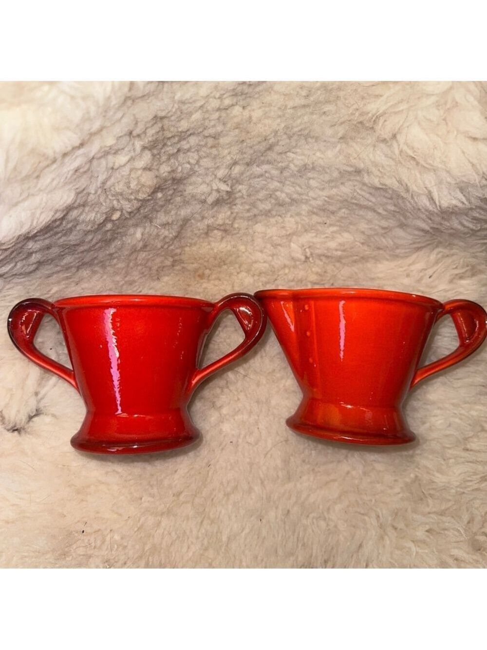 Vintage Metlox Poppytrail Red Rooster Sugar & Creamer Set